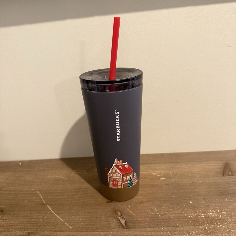 NWT Starbucks 2025 Holiday Christmas Gingerbread House Tumbler 16oz